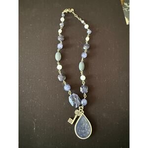 6/$25 S10 Blue Ombré Glass Beaded Key Pedant Southwestern Vibes Necklace